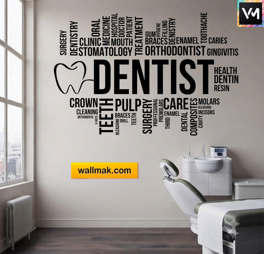 Dentist Word Cluster Clinic Wall Sticker