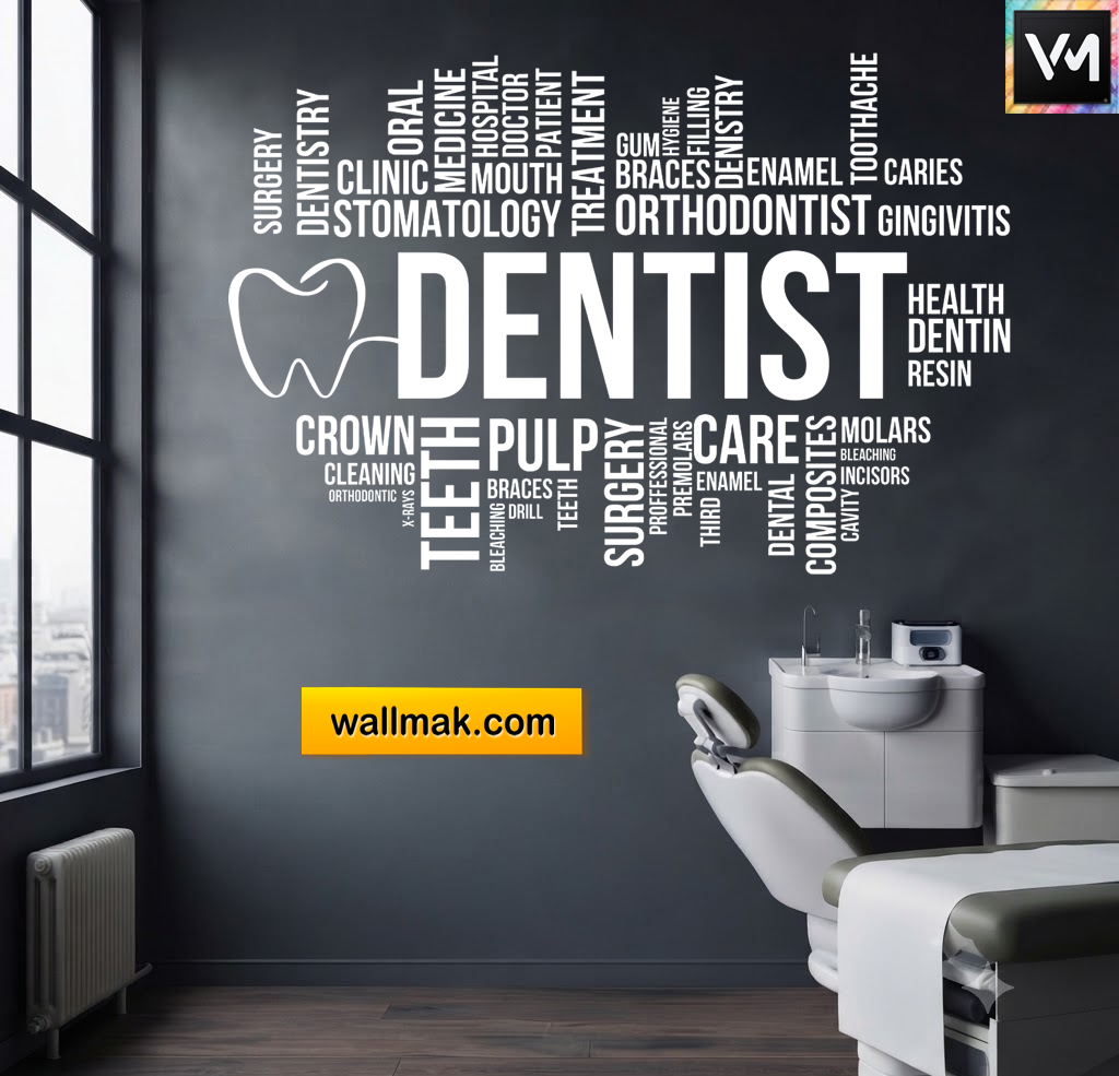 Dentist Word Cluster Clinic Wall Sticker