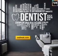 Dentist Word Cluster Clinic Wall Sticker