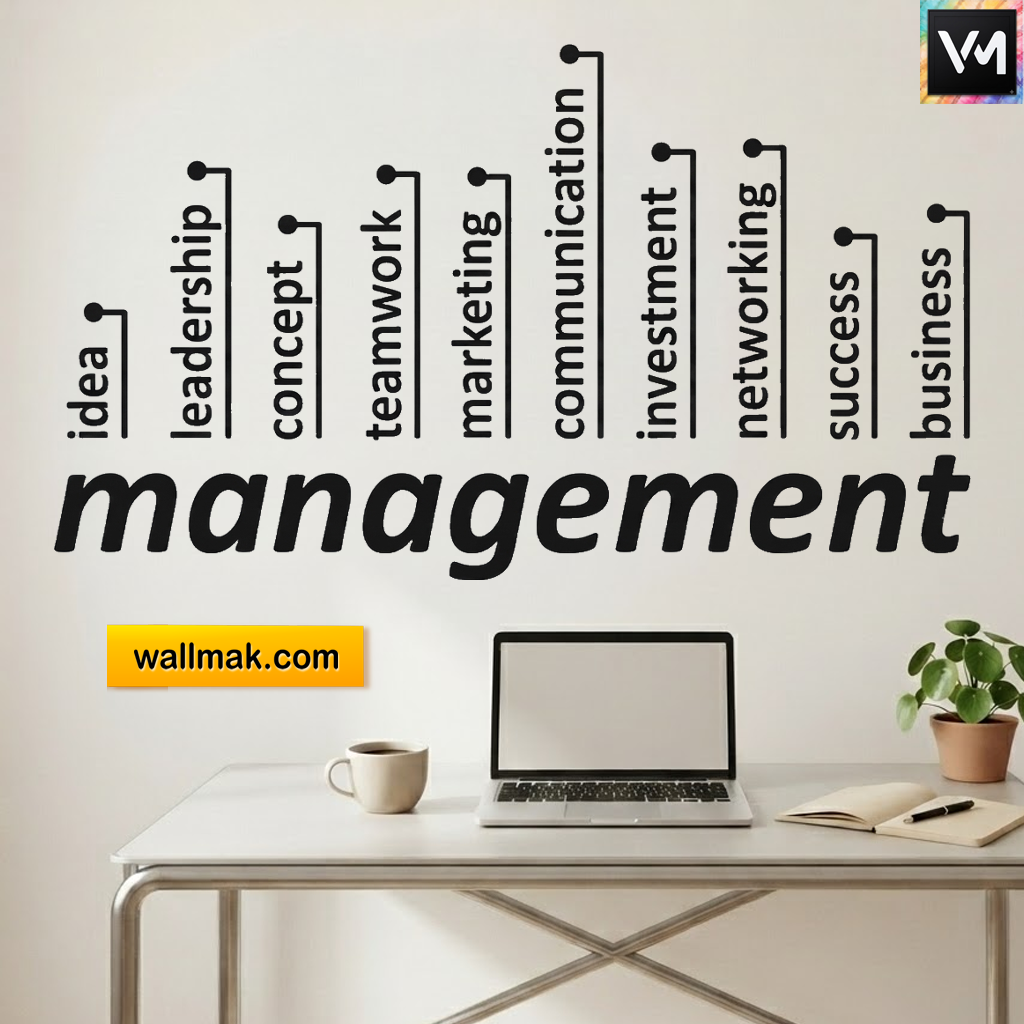 Management Word Cluster Office Wall Sticker
