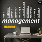 Management Word Cluster Office Wall Sticker