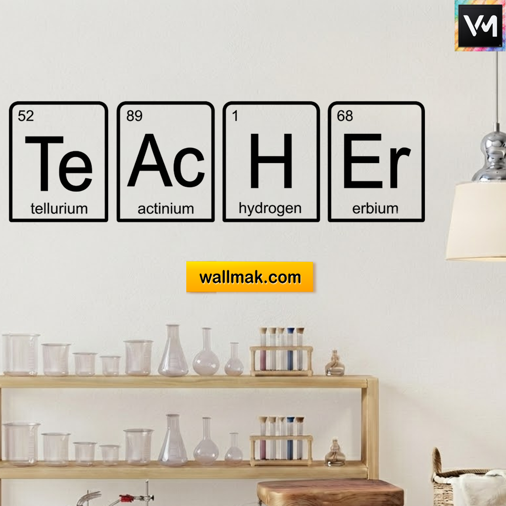 Chemistry Teacher Word Art Classroom Wall Sticker