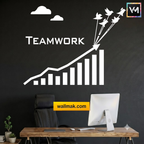 Teamwork Typography Wall Sticker for Office