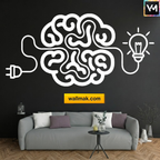 Brain Shaped Word Art Office Wall Sticker