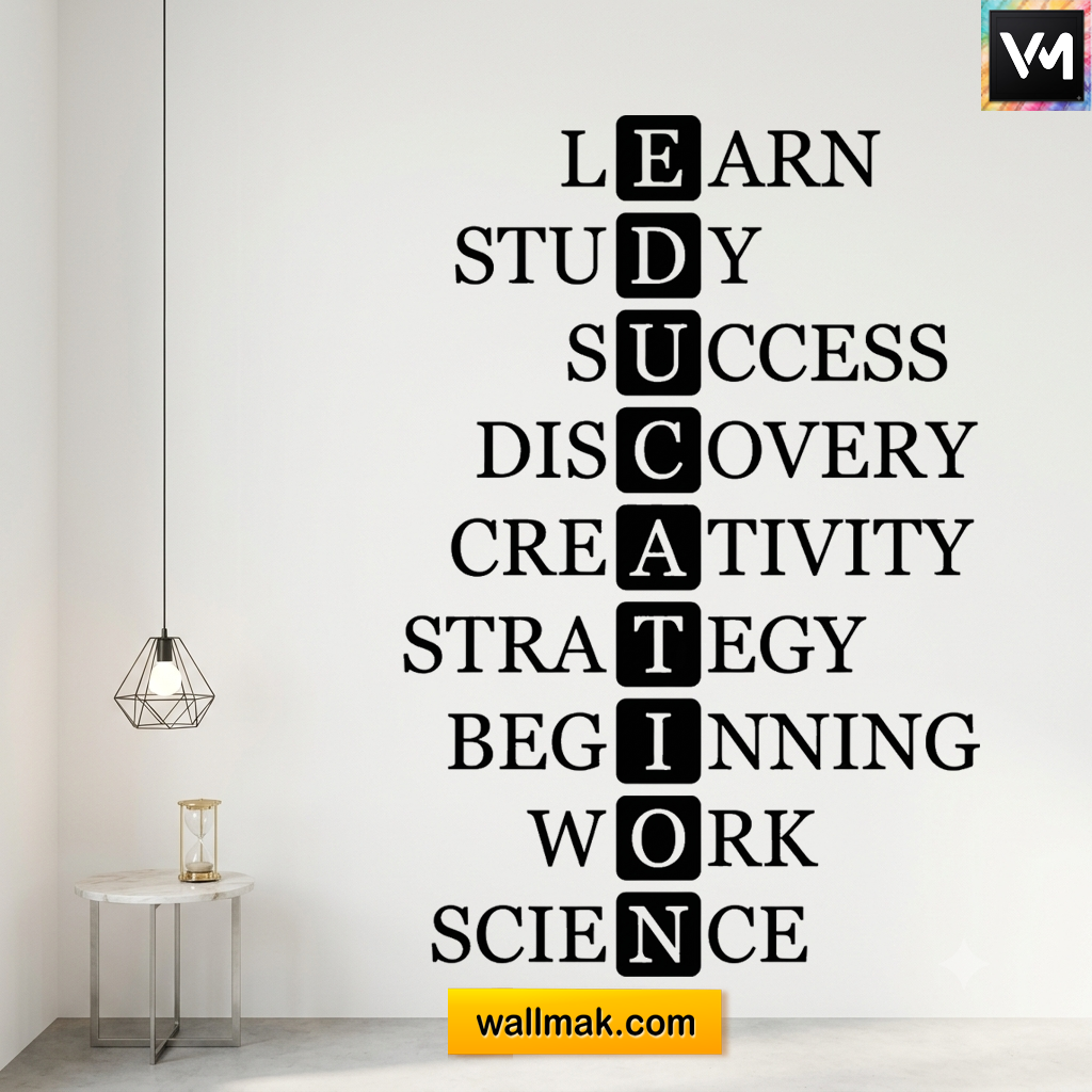 Education Crossword Classroom Wall Sticker