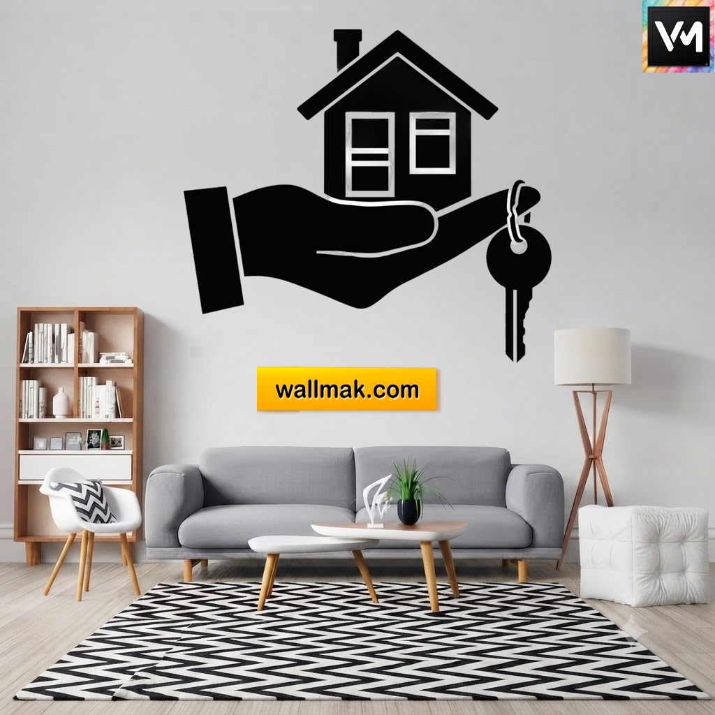 House and Key Real Estate Office Wall Sticker
