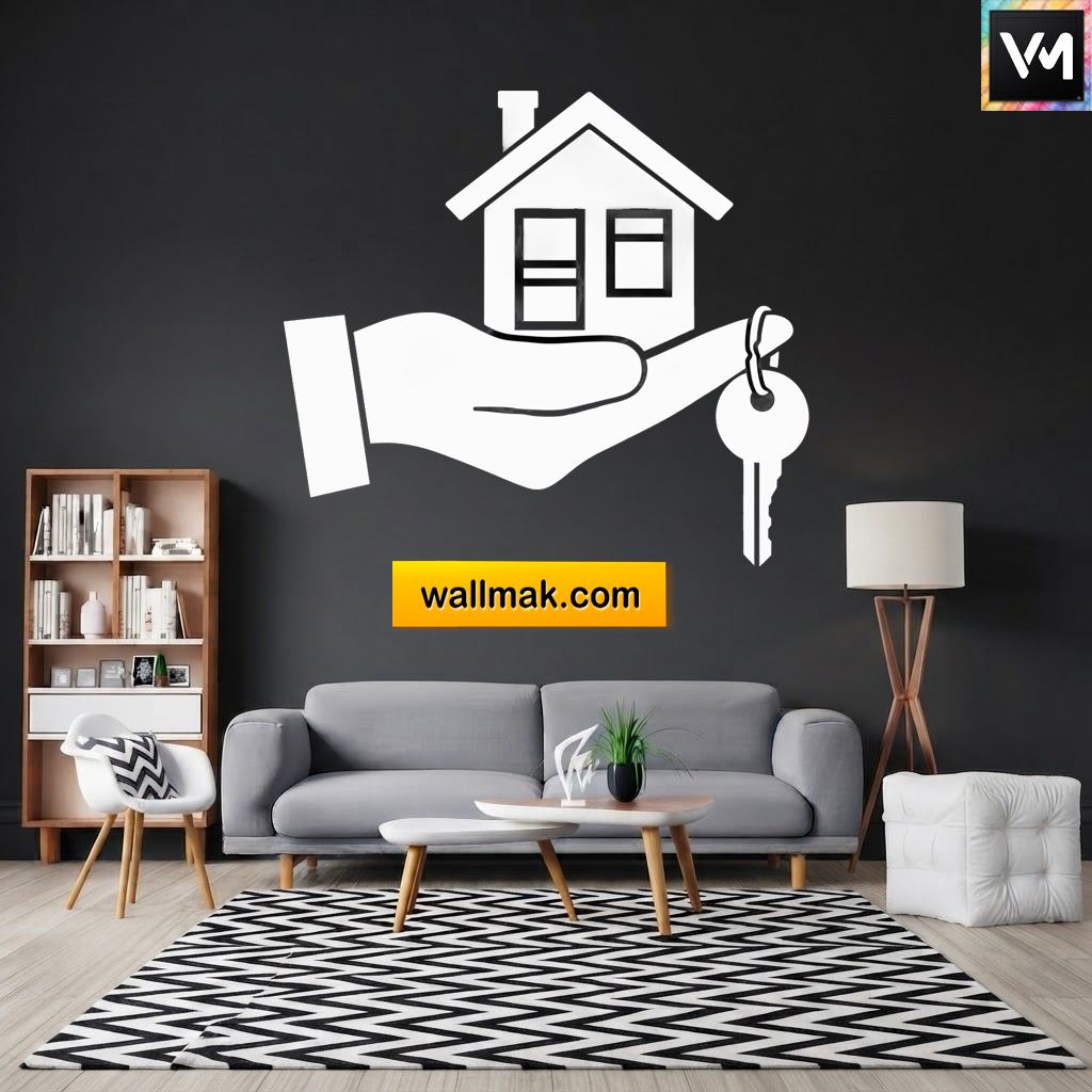 House and Key Real Estate Office Wall Sticker