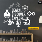 Learn Discover Explore Chemistry Classroom Wall Sticker