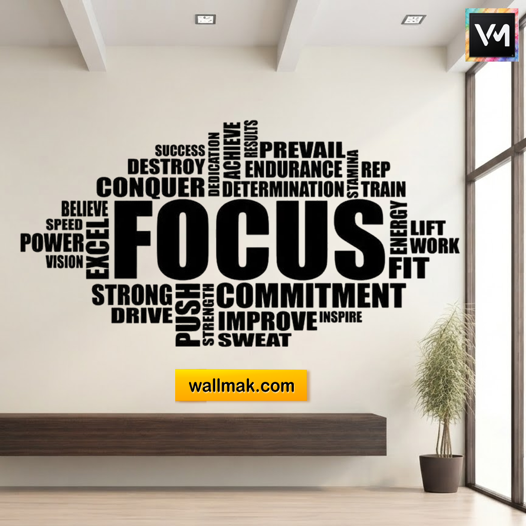 Focus Word Cluster Office Wall Sticker
