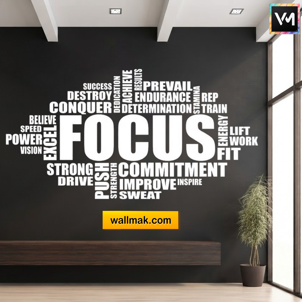 Focus Word Cluster Office Wall Sticker