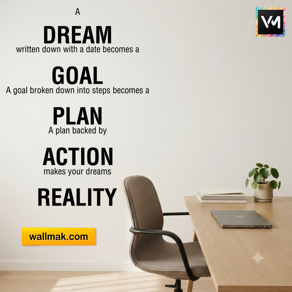 Action Makes Your Dreams Reality Motivational Wall Sticker