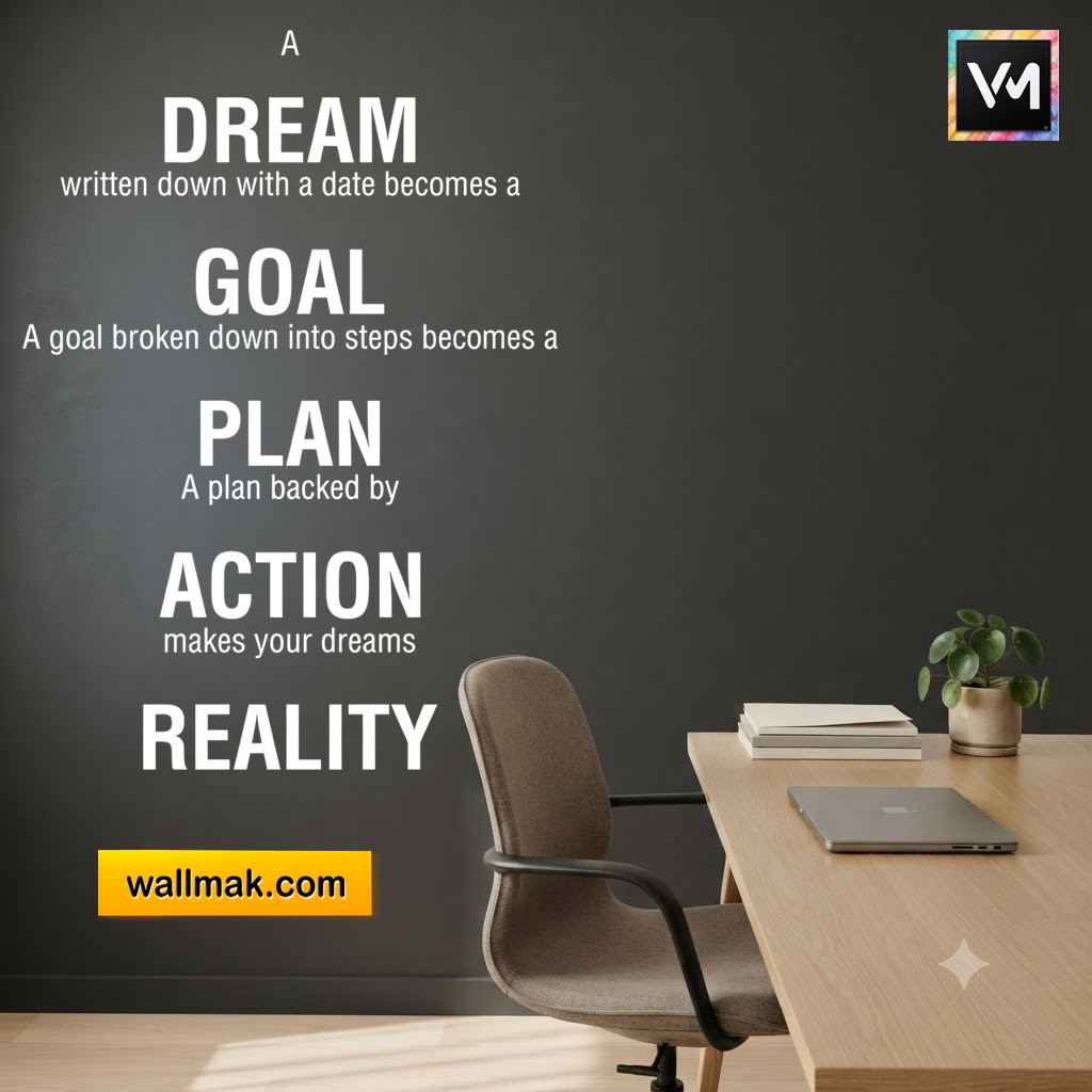 Action Makes Your Dreams Reality Motivational Wall Sticker