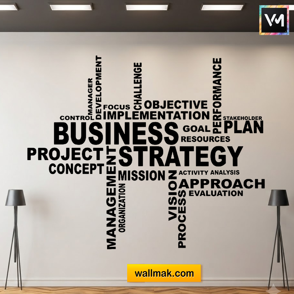 Business Strategy Typography Office Wall Sticker