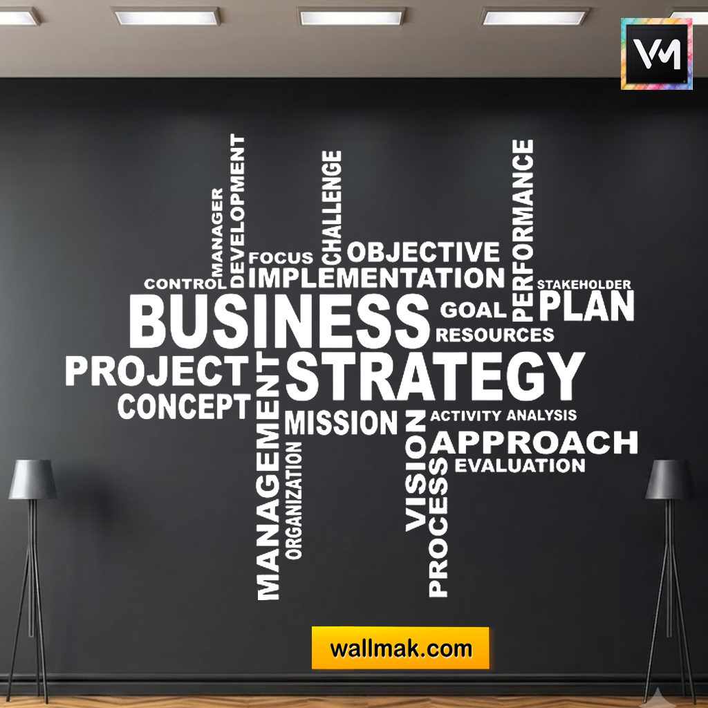 Business Strategy Typography Office Wall Sticker