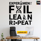 Experiment Fail Learn Repeat Classroom Wall Sticker