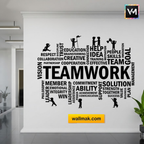 Teamwork Word Cluster Wall Sticker for Office