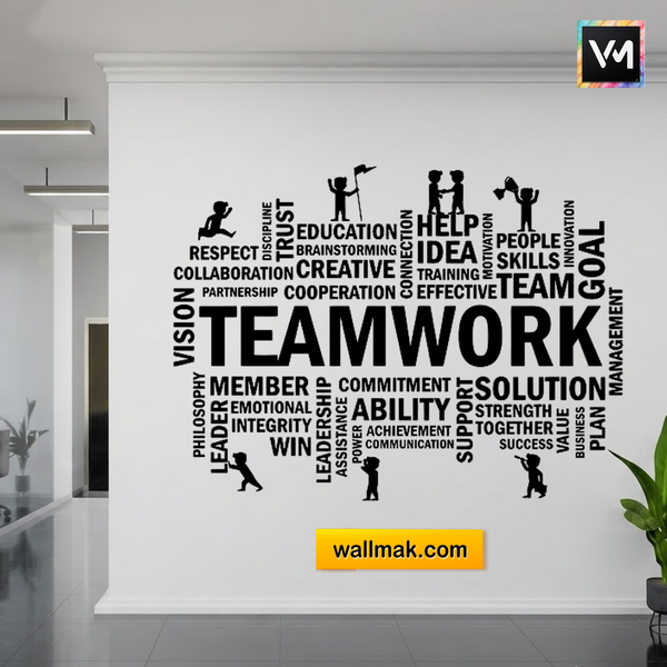 Teamwork Word Cluster Wall Sticker for Office