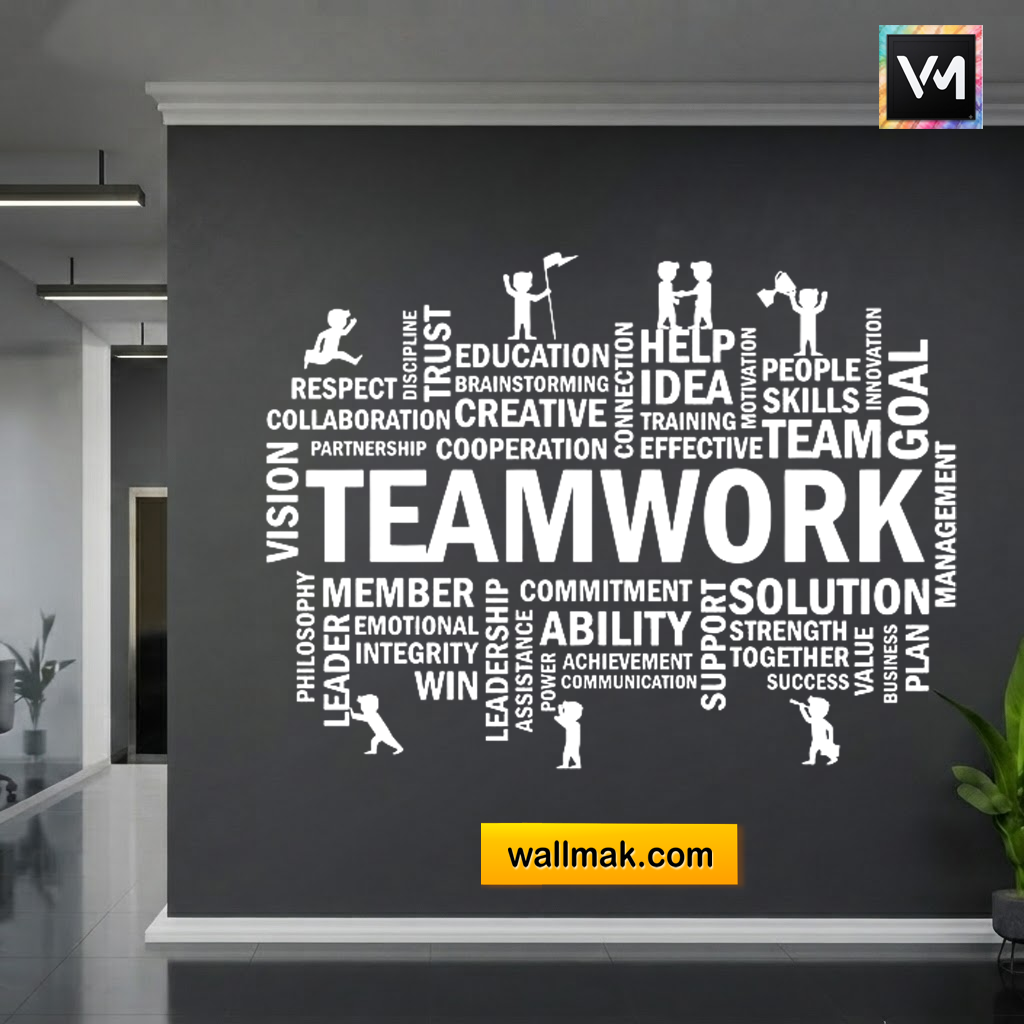 Teamwork Word Cluster Wall Sticker for Office