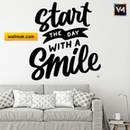Start the Day With a Smile Quotes Wall Sticker